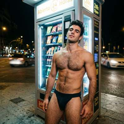 Watch me flex in this tight jockstrap, teasing the whole world with my bulge 😈🔥 #perverts #inpublic #hairy #jockstrap #street