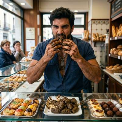 This depraved pastry chef devours shit like it's the finest fucking dessert 🍰💩 #gayscat #dirtykitchen #bear