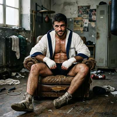 That ripped boxer’s body? Fucking art. Every vein, every bulge—pure sinful perfection. I’d worship it with my mouth, my...