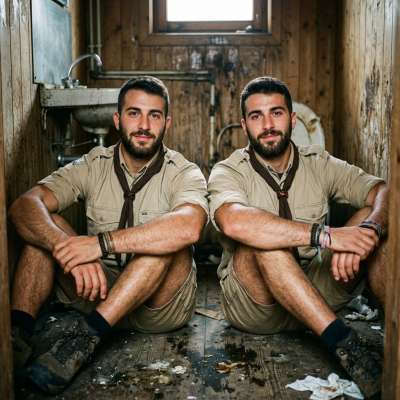 Two scouts sitting on a floor drenched in shit, their tight asses squirming in the filth, loving every dirty second of it 💩🔥...