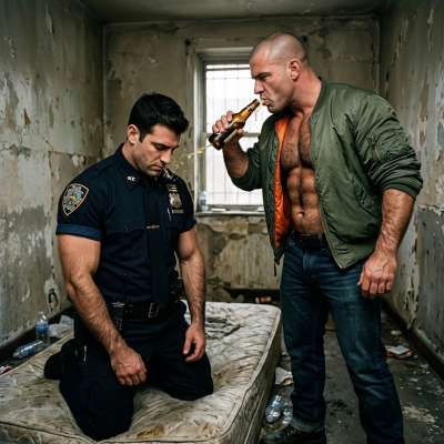 That skinhead makes a cop beg for his cock, spitting on his face while he’s forced to lick every inch of his boots. Nothing...