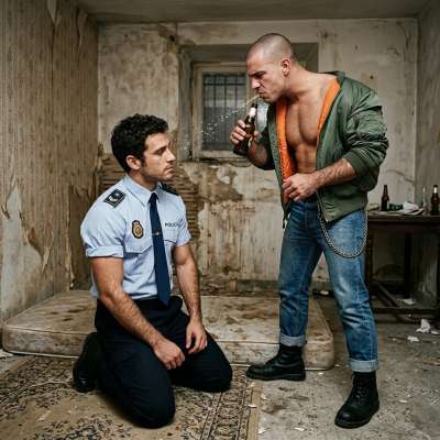 That skinhead rips the cop’s uniform off, stuffing his mouth with his own badge before bending him over—no mercy, just pure...
