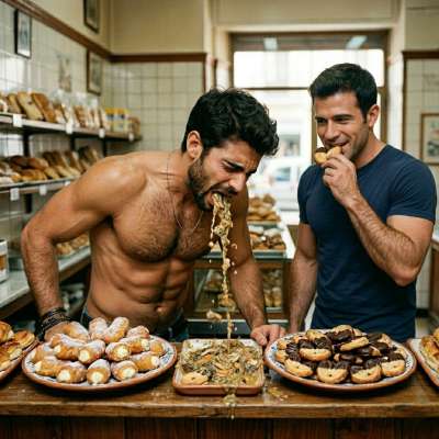 That baker’s got a fucking kink for ruining your sweet treats with his hot, chunky puke 🤢🍪💦 #gaypuke #chefs #dirtykitchen