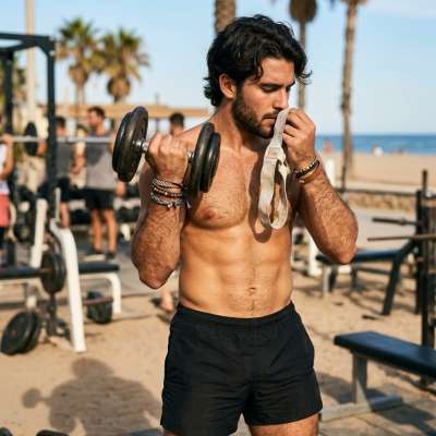 That gym twink lifting weights with his sweaty jockstrap stuffed up his nose? Fuck, I’d gag on his musky balls while he...