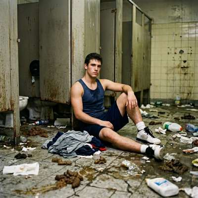 Sitting in a sea of warm, stinky shit, cock throbbing as I finger myself through the filth. The stench is intoxicating, my...