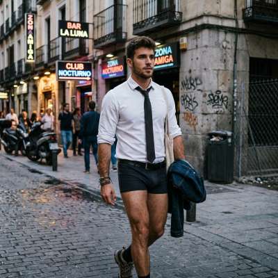 That dude walking around in just his tighty-whities, cock swinging free, leaving every straight guy in town with a boner...
