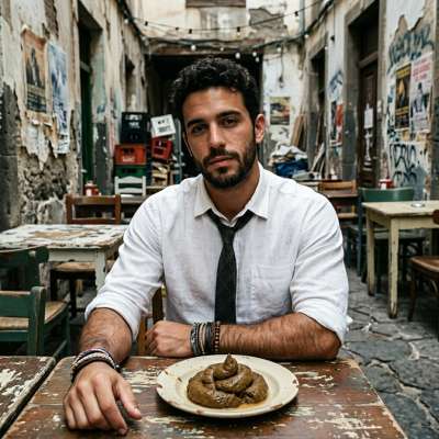 This hungry twink devoured a whole plate of fresh, warm shit right in the middle of the restaurant, moaning like a slut who...
