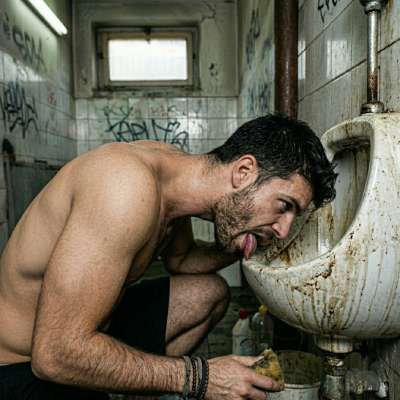 Dirty pub toilets? Fuck yeah, I’d kneel and lick every filthy surface like a hungry pup 🐕💦 taste that grimy grime, let it...