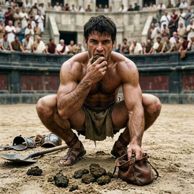 That gladiator’s face buried in the sand, choking on his own shit while the crowd roars—nothing hotter than a man who loves...