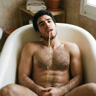 Fuck yeah, nothing better than a hot twink getting his face drenched in warm, golden piss 💦🔥 #gaypiss #filth #toilet #hairy