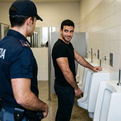 That cop got a full frontal shower when I pissed all over his face in the public john 😈💦 #gaypiss #dirtycops #toilet