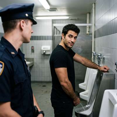 That cop’s got a front-row seat to my golden shower, loving every fucking drop 😈💦 #gaypiss #fetish #dirtycops #toilet