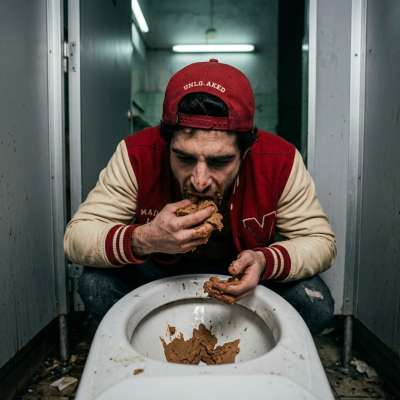 Just swallowed that creamy, warm load straight from the bowl 🤢💦🔥 #gayscat #workers #toilet #humiliation #hairy