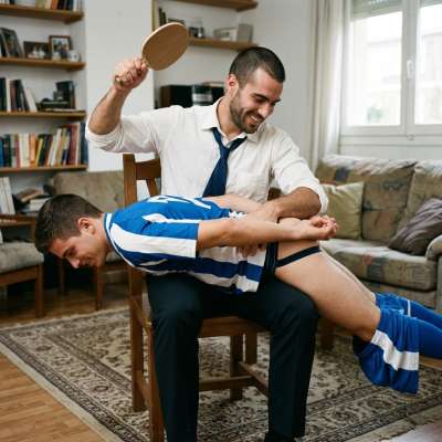 That tight little ass clapping under my palm, each smack making him whimper and grind back for more. #spanking #submission...