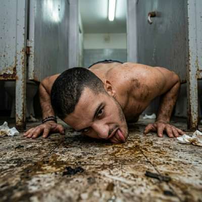 licking that filthy floor, tasting every inch of grime like it’s the last dick i’ll ever suck 😈💦 #humiliation #toilet #smell