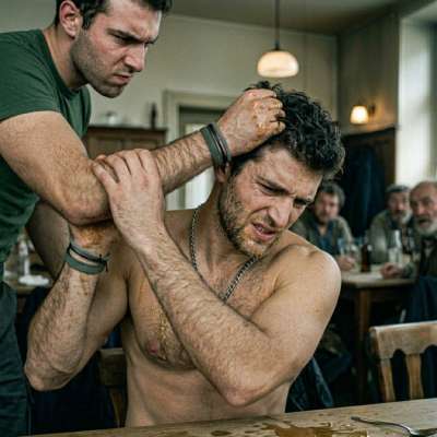 That hot waiter yanks your hair back while you’re bent over the table, whispering filthy shit in your ear as he slams you...