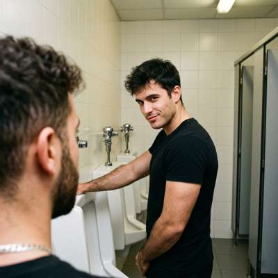 That tight twink in the stall next to me is pissing so hard I can hear his bladder scream #gaypiss #toilet