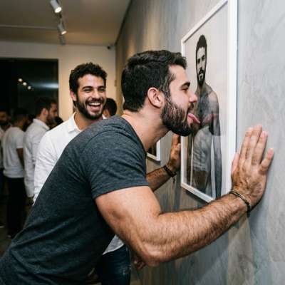 That sick fuck licks the nude pic right in front of the model, who’s cracking up watching him slobber all over the glossy...