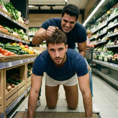 Rough hands gripping my hips, slamming me into the supermarket floor while the whole world watches. #inpublic #rough...