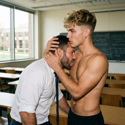 Professor licks student’s chest, nipples hard as fuck while he moans in my ear #gayscat #perverts #teachers #dirtyschool...