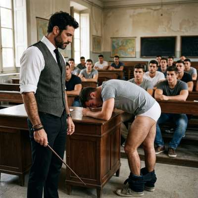 Professor slams that tight ass on his desk, spanking it raw while the whole class watches #teachers #spanking #humiliation...