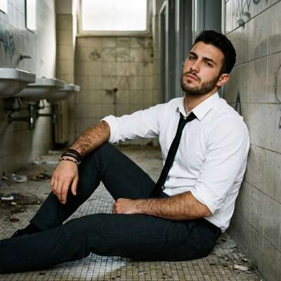 Dirty white collar on his knees in that filthy bathroom floor, gagging on my cock while he begs for more. His tight hole’s...