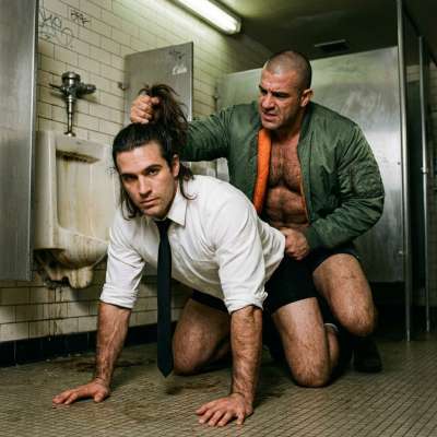 Get that tight ass pounded into the filthy bathroom floor by a rough skinhead, screaming as he fucks you raw #skinheads...