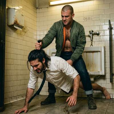 Fucked raw on the filthy bathroom floor by a rough skinhead, my hole stretched wide as he pounded me into oblivion 🔥💦...