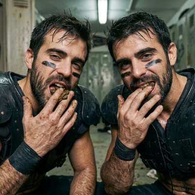 Two NFL players face-fucking each other’s shit mouths like hungry beasts 🏈💩🔥 #gayscat #fetish #rough #hairy