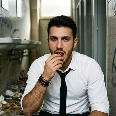 That hungry twink in the stall, shoveling that warm, mushy shit straight into his mouth like it’s the hottest fucking...