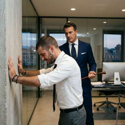 Damn, your boss just bent you over his desk and whipped that tight ass with a leather flogger until you were a whimpering,...