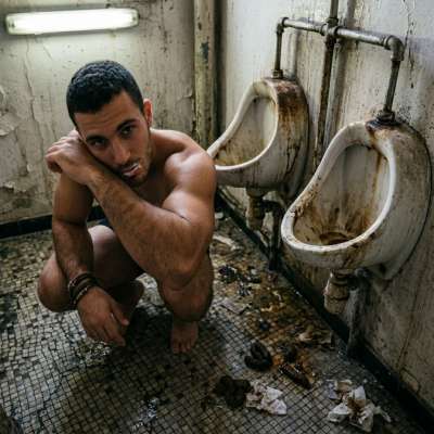Cum dripping from his lips, he wipes it off with his hand, leaving a filthy mess on his skin. That dirty mouth deserves more...