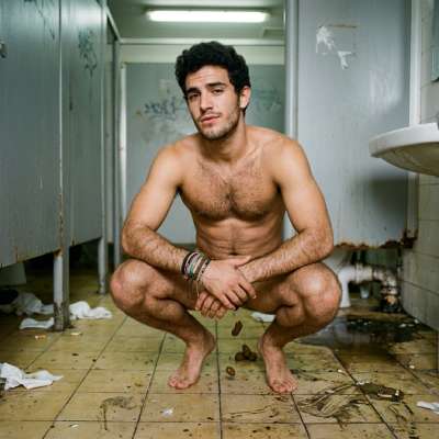 This dude just dropped a steaming pile on the public bathroom floor like it’s his fucking throne 😈💩 #gayscat #fetish...