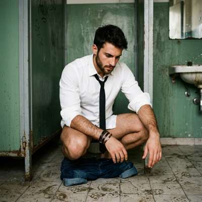 That filthy twink just dropped a steaming load on the public bathroom floor, leaving his sticky shit for the next guy to...