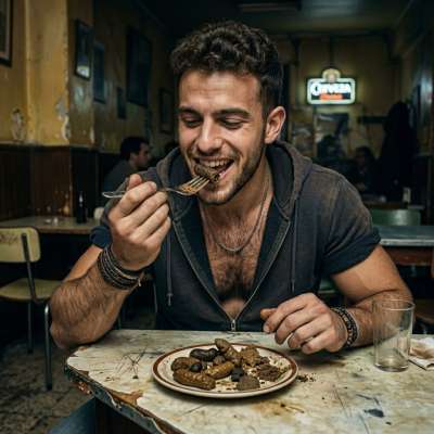This pervert is licking shit right at the dinner table, savoring every filthy bite like it’s the hottest fucking delicacy 🍆💩...