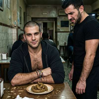 This pervert’s eating shit at the dinner table while the waiter stares in horror—his face buried in that warm, stinky pile,...
