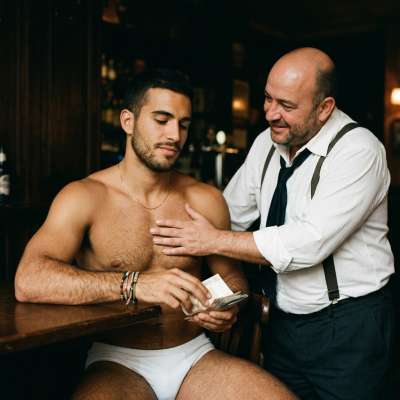 Old perv pays me to fuck him raw, no condom, no mercy—just his trembling hole and my thick cock slamming deep inside. He...