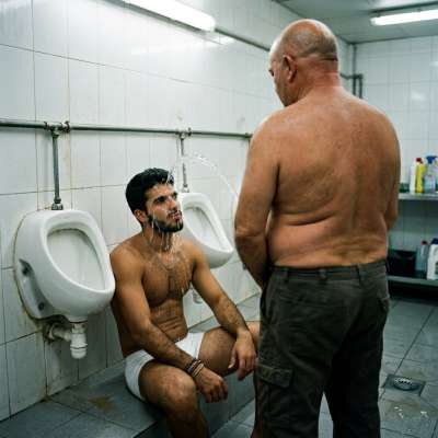 Old man’s piss splashes my face, thick and warm, as he grunts above me in the filthy public toilet. I love the way his...