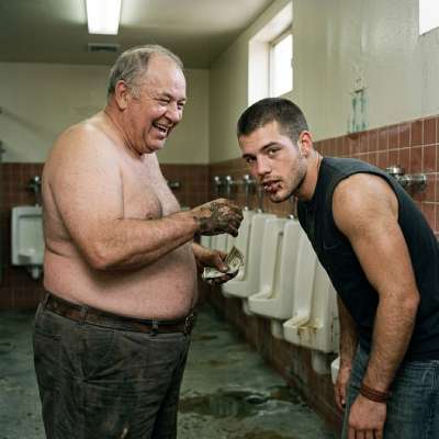 Ready to get your face ruined by a filthy old cock for cash? #gayscat #moneyslut #youngandolder #toilet #humiliation #hairy
