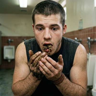 Dude slurps that public toilet shit like it’s the tastiest fucking delicacy 🤢💦 #gayscat #perverts #toilet