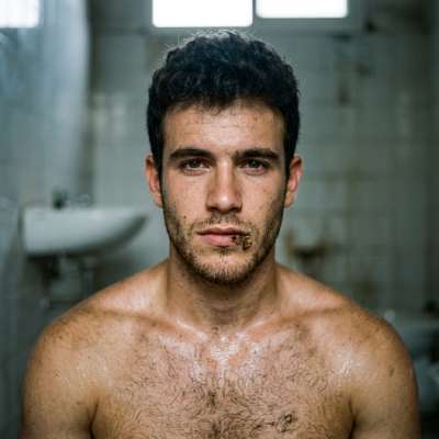 Crouched in the filthy public loo, he shovels that warm, mushy shit into his mouth like it’s the last fucking meal he’ll...