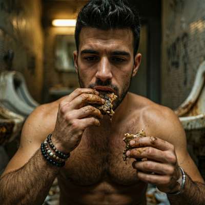 Fuck yeah, nothing gets me harder than watching a hungry twink devour fresh turds in a grimy public toilet 😈💦 #gayscat...