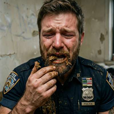 Fuck yeah, that tight sub cop’s gagging on my shit while I force-feed him every last filthy bite 💩🔥 #gayscat #fetish...