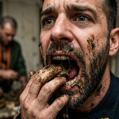Skinhead makes a cop eat his shit while he’s on his knees, begging for more. The humiliation is dripping off every drop....