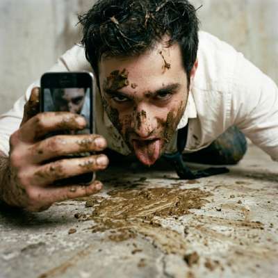 Dirty boy on his knees, tongue out, covered in filth—just took a pic of his mess for me. Who’s gonna be his next filthy...