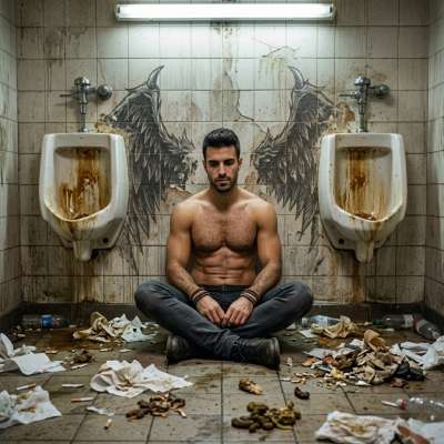 Hot as hell kneeling in that filthy public piss-stained throne, taking every dirty drop like a good little slut....