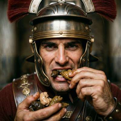 Roman centurion devouring that filthy shit like a goddamn gladiator—gold armor, iron discipline, and a mouth made for sin....
