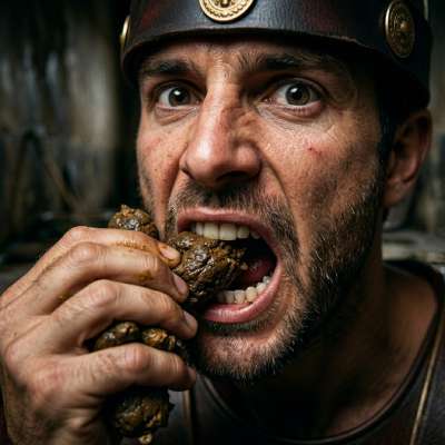 Roman centurion devouring that filthy shit like a goddamn beast—no mercy, just raw, sloppy power. #gayscat #antiquity...
