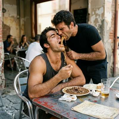 Hot mouth stuffed full as he takes every last gag-worthy bite—sloppy, messy, and so fucking filthy. #gaypuke #inpublic