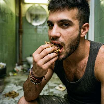 Hot as hell watching this guy slurp up that filthy public toilet treasure like it’s his last meal. #gayscat #toilet #hairy